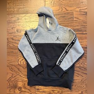 Jordan kids size 10-12 Two-Tone Gray & Black Hoodie excellent streetwear piece
